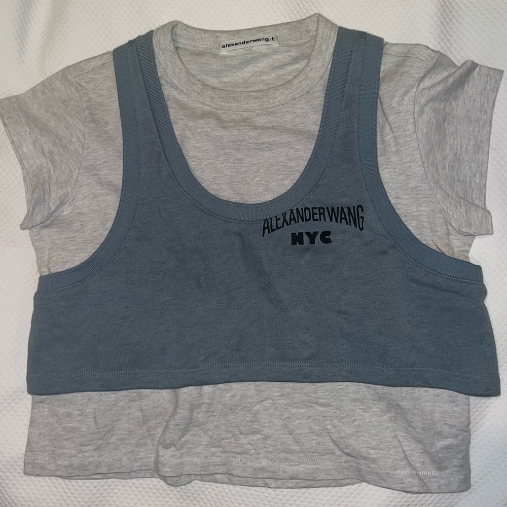 T by Alexander Wang Bi Layer Crop Top